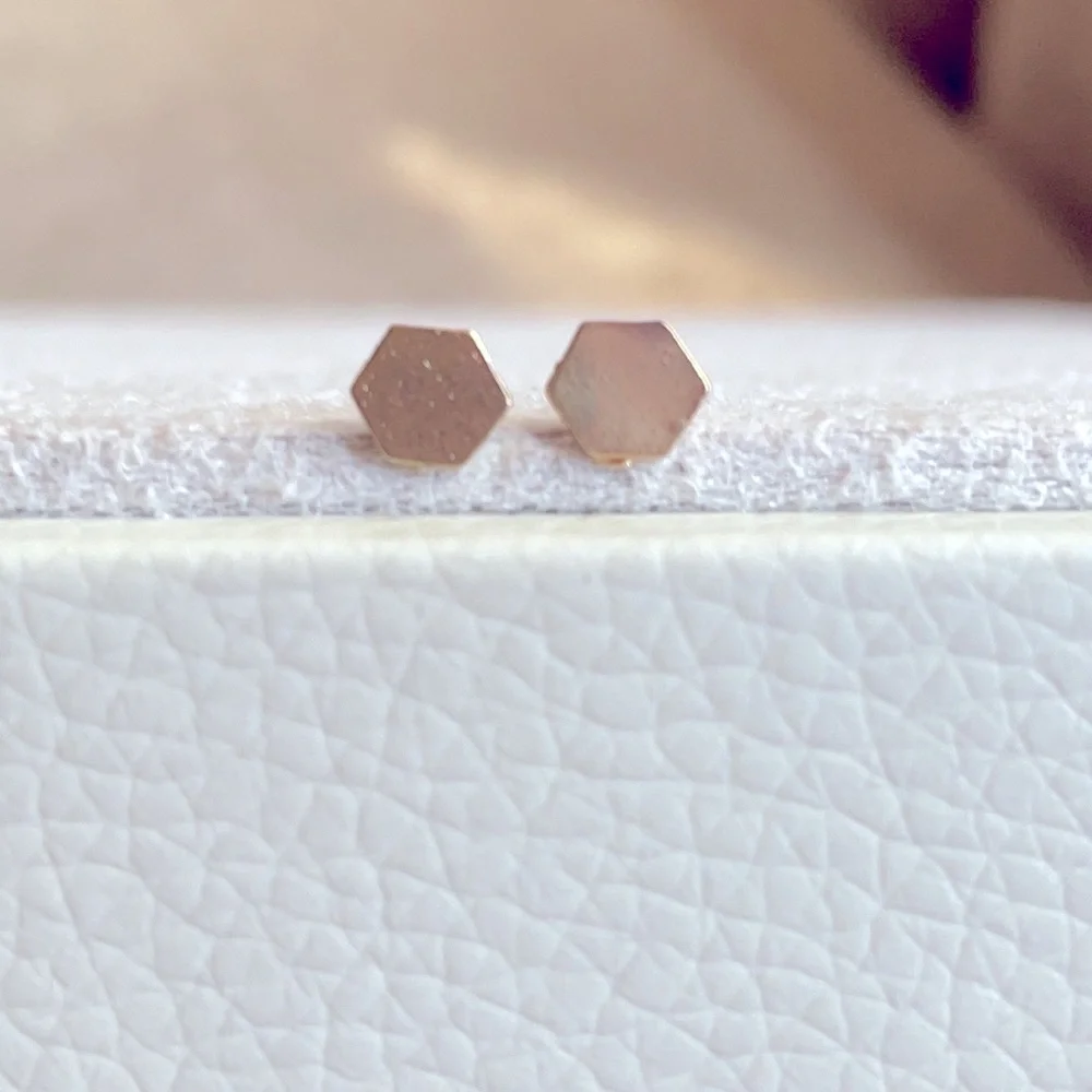 Hexagon stud earrings
